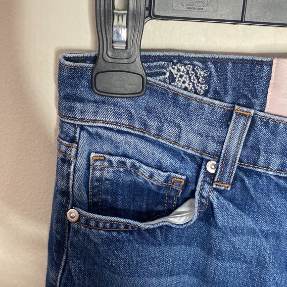 Revice Denim Blue Matchmaker high rise patchwork Straight Leg crop jeans size 26 - Picture 10 of 15